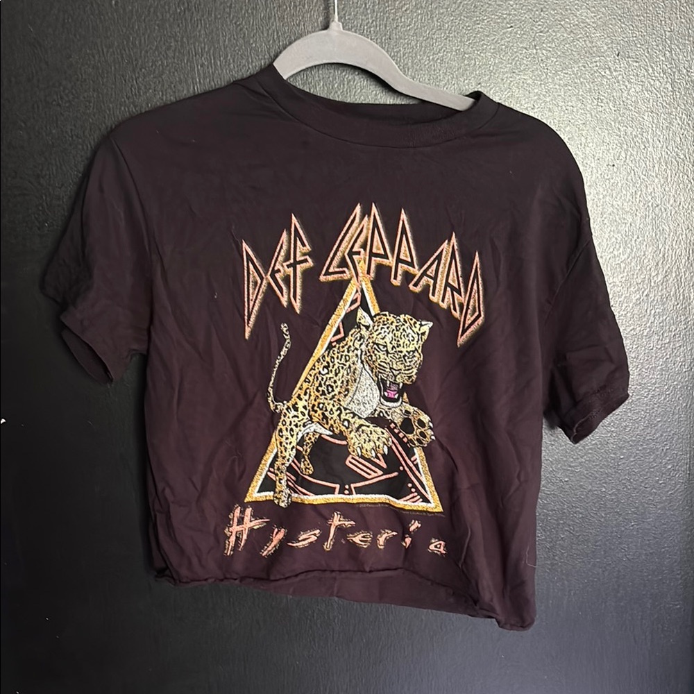 Def Leppard hysteria crop graphic concert tee